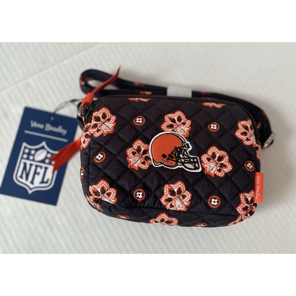 NWT Vera Bradley NFL Cleveland Browns RFID Small Stadium Crossbody Belt Bag